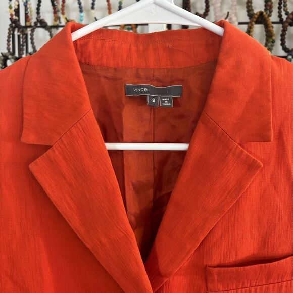 VINCE. Women's Orange Blazer wool blend size 8 (medium) preppy quiet luxury - Picture 2 of 6